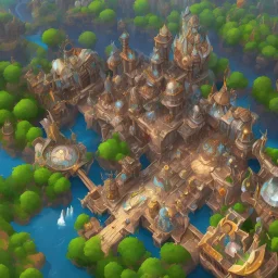 architecture concept in dofus，vertical view