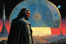 the Priest of the Red Redemption: Philippe Druillet's Délirius (1973, written by Jacques Lob) Lone Sloane: (Staring at the holographic map, his voice dropping to a dangerous whisper) "You think you can play me like a pawn on a board. I will break that vault wide open. I will steal their gold. But mark my words, holy man... when this heist is done, I am coming back for your throat.