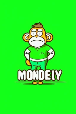 Style: Flat illustration with bold outlines Even and bright Text: "Monday" T-shirt design graphic, vector, contour, green background)