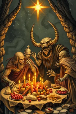 a myrriad and a star golem feast