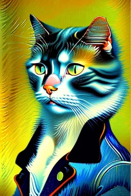 Portrait of a cat by Van Gogh