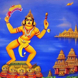 Hanuman ji flying threw lanka