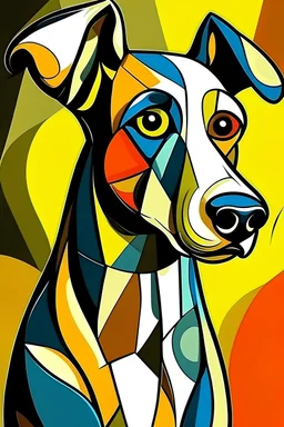 a dog in the style of picasso