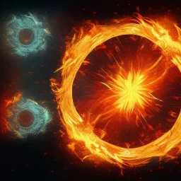 japaneese stylized circle of fire and water