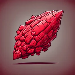 red cartoon asteroid stylized