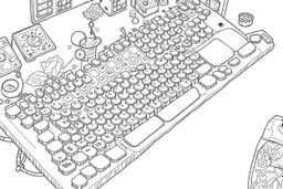 full keyboard,full coloring page