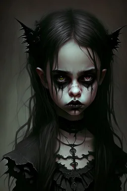 a young gothic demon girl