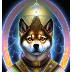 3rd eye Ashtar shiba inu, with lightning