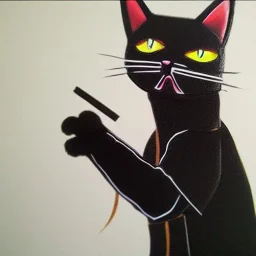 a cat, dressed as a ninja, anthropomorphic, hyper realism, maximum detail.