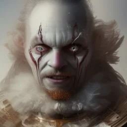 a Photorealistic dramatic hyperrealistic criyng clown paint ,Crystal black eyes, elegant, by WLOP,Artgerm,Greg Rutkowski, Beautiful dynamic,shadows,Artstation,concept design art,Octane render,8K