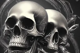  HQ, 4k metal skull art