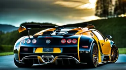 mansory bodykit Bugatti Veyron with, rear view, desktop wallpaper, 4K, Cinematic