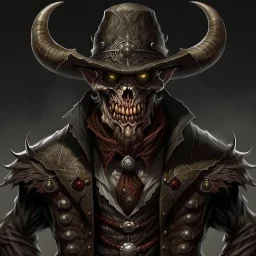 Half demon wild west outlaw grimdark realistic