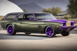 a military fighter jet station wagon hybrid purple paint job metallic