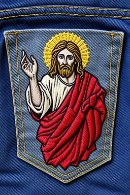 pocket myriad jesus embroidery