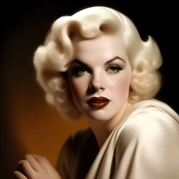 Hyper realistic, doll face, jean harlow