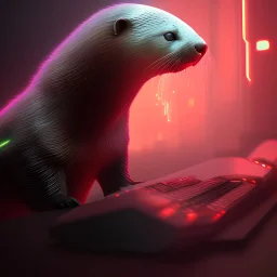 Cyberpunk Otter, octane rendering, 8k