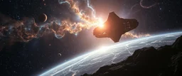 A gigantic hidden space station activates beyond the edge of known civilization. Countless stars are connected by enormous rivers of luminous energy as entire star systems awaken simultaneously. The station glows with ancient technology while galaxies seem to shift around it. Tiny ships watch in awe as cosmic structures illuminate the universe. Epic space opera, breathtaking scale, celestial lighting, realistic galaxies, cinematic masterpiece, ultra detailed, 8k, dramatic composition.