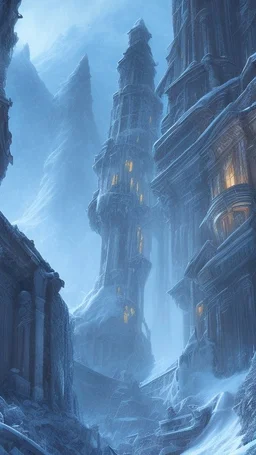 Une cite antique bloquée dans un glacier éternelle. La nécropole semble figée dans le temps. Les habitants l'ont depuis longtemps désertés a cause des créatures qui y rôdent.