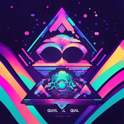 psychedelic quil item logo with minimalistic design, by #insert inspiring brand or artist, 99designs contest winner, retro colors, [shape style] shapes, glitchy effects, vaporwave style, 8-bit graphics, pixelated animation, #insert background color background