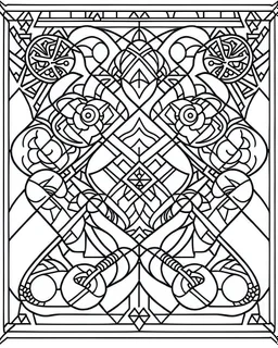 outline art for bold and easy coloring pages with A very simple and super minimal design featuring a beautiful egyptian geometric pattern., white background, sketch style, fully body, only use outline, cartoon style, clean line art, white background, no shadows and clear and well outlined