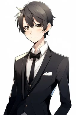 young man anime wearing tuxedo