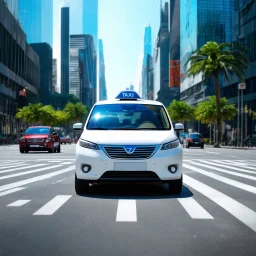 future modern self driving taxi's in modern city