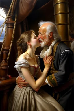 Historical oil painting expressing love Photorealistic