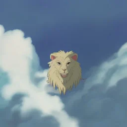 blue, lion made of clouds, clouds, cloud lion, lion cloud