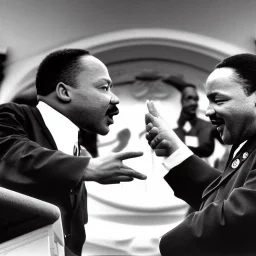 Martin Luther King Jr and Wario shaking hands