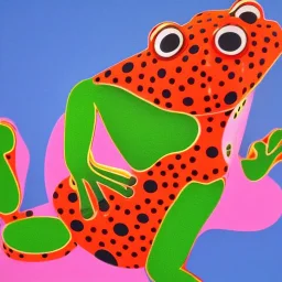 frog on horse by Yayoi Kusama