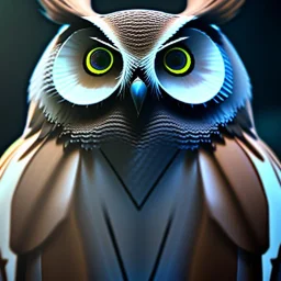 Owl, shallow depth of field, macro lens, unreal engine 5, ultra detailed, light fur highly detail