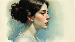European ink print Felt needle Bromoil print woman pastel Flux Schnell