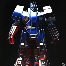 dibujo de cuerpo entero de Optimus prime estilo Caravaggio