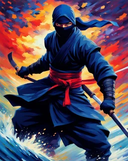 Ninja Arte impresionista calidad ultra