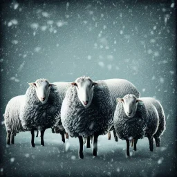 sheep in wolf's clothing snow vintage realistic