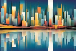 A city , peaceful abstract artwork, calm