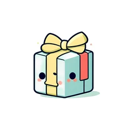 a gift icon,cute，japanese minimalism,cartoon style,graphic illustration