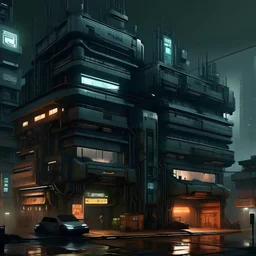 cyberpunk buildings distamce