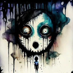 oddball, the perfect is the enemy of the good, creepypasta aesthetic, surreal, sinister, profound, dramatic, eerie nonsense, watercolor and ink