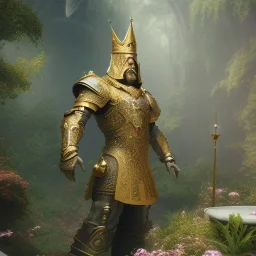 The magic king standing in his palace, mysterious, soft lighting, unreal engine 5 volumetric lighting, intricate details, realistic style, 8k resolution