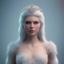 A portrait of a crystalised snow queen, atmospheric,fantasy, realistic, unreal engine 5, cinematic lighting, octane render.