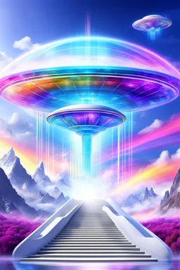 Ufos rainbow, futuriste ultra moderne,stairway to heaven,crystal very beautiful city