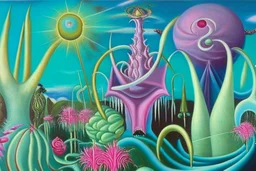 the surreal gardens of heavenly delights by artists "Kay Sage" and "Bridget Bate Tichenor"