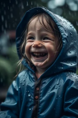 Rain, Child, happy