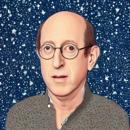 portrait of Jerry Saltz created from billions of exploding stars