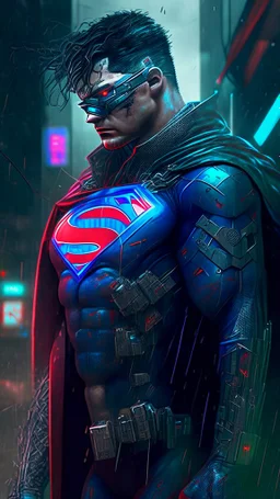 cyberpunk inspired superman