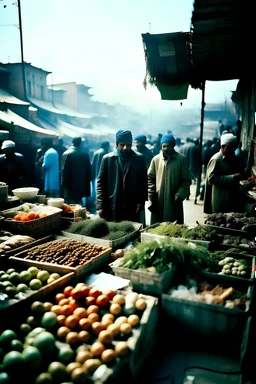 indian market, cold weather, lomography