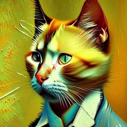 Portrait of a cat by Van Gogh