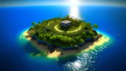 make me an image on a island using renewable energy